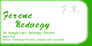 ferenc medvegy business card